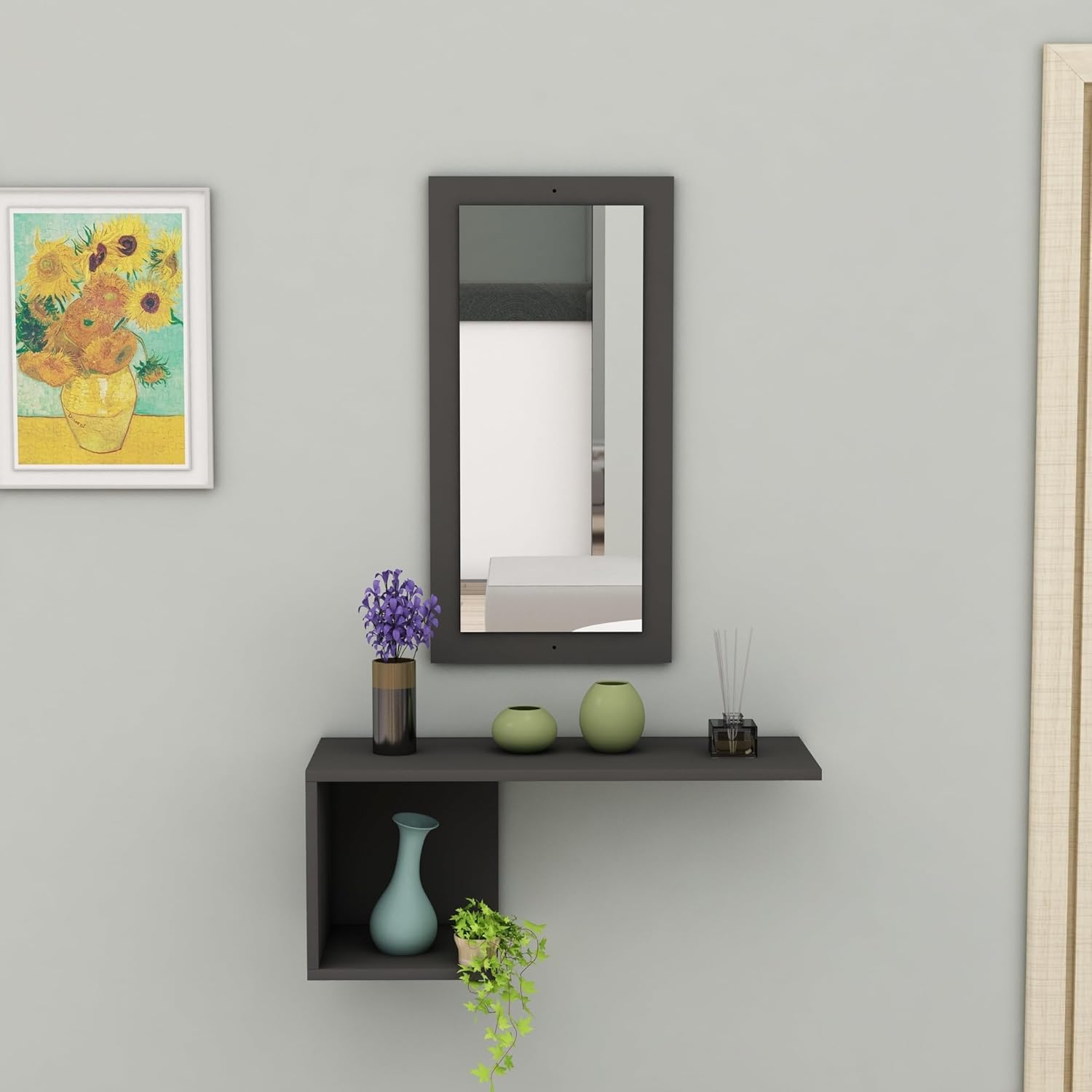 WELL HOME MOBILIARIO & DECORACIÓN Sideboard with Mirror Anthracite