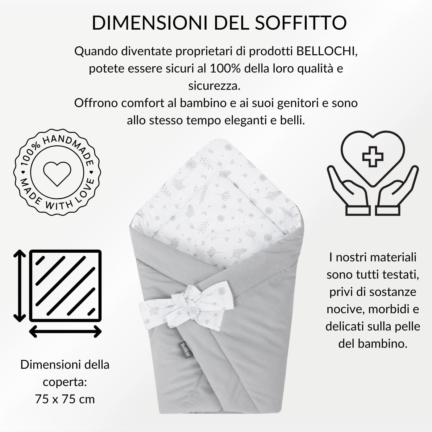 Bellochi Copertina Avvolgente Neonato - Universale Sacco Neonato per Ovetto Carrozzina Gondola Seggiolino Auto - Antialergico - Cotone - Copse