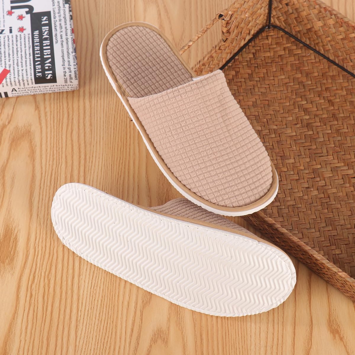 Kiuiom Slippers Hotel,Chausson Invites,SPA Pantoufles,Pantoufles Hôtel en Peluche Pantoufles Intérieur Légères pour Femmes et Hommes pour Hôtels Spa Maison Voyage