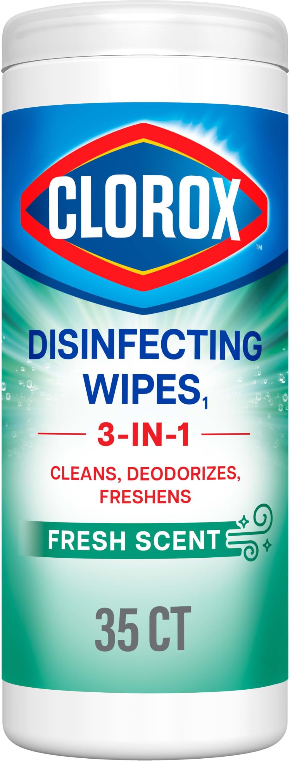 Clorox Disinfecting Cleaning Wipes, Bleach Free, Fresh Scent, 35 Count (Pack May Vary)