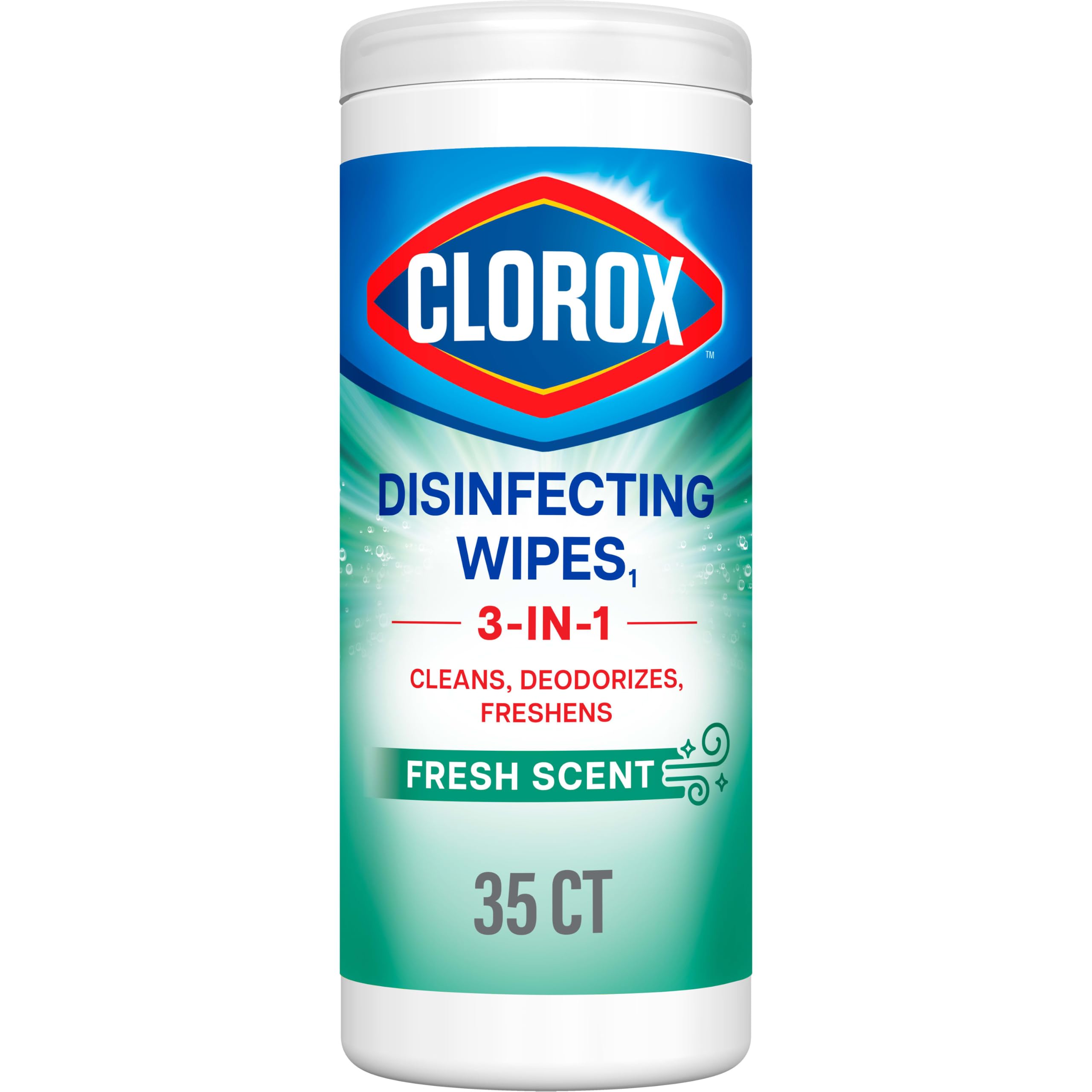 Clorox Disinfecting Cleaning Wipes, Bleach Free, Fresh Scent, 35 Count (Pack May Vary)
