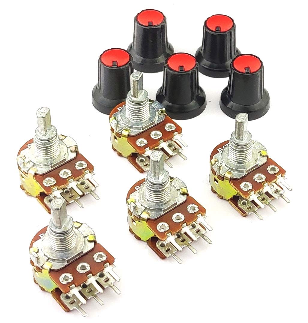AVS COMPONENTS Pack Of 5 Pcs 47K ohm A47 B47 dual potentiometer variable resistor