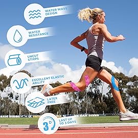 OK TAPE PRO Kinesiology Tape, 2inch x Long Roll 16ft Free Cut Tape, Elastic Athletic Tape Therapeutic Latex Free, Black+White