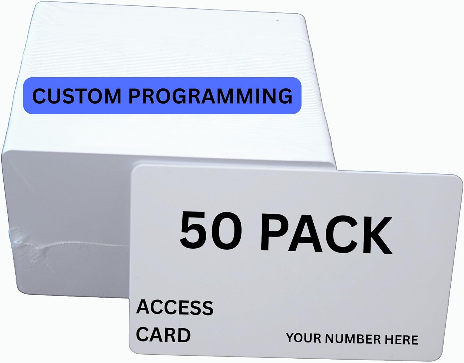 Same Day Custom Programmed Door Access Cards Prox - Compatible with 26 bit H10301 Format HID 1386 ISOProx II (50)