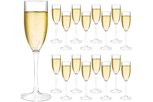 FRCCTRE 5-Ounce Acrylic Champagne Flutes (16 Pack)