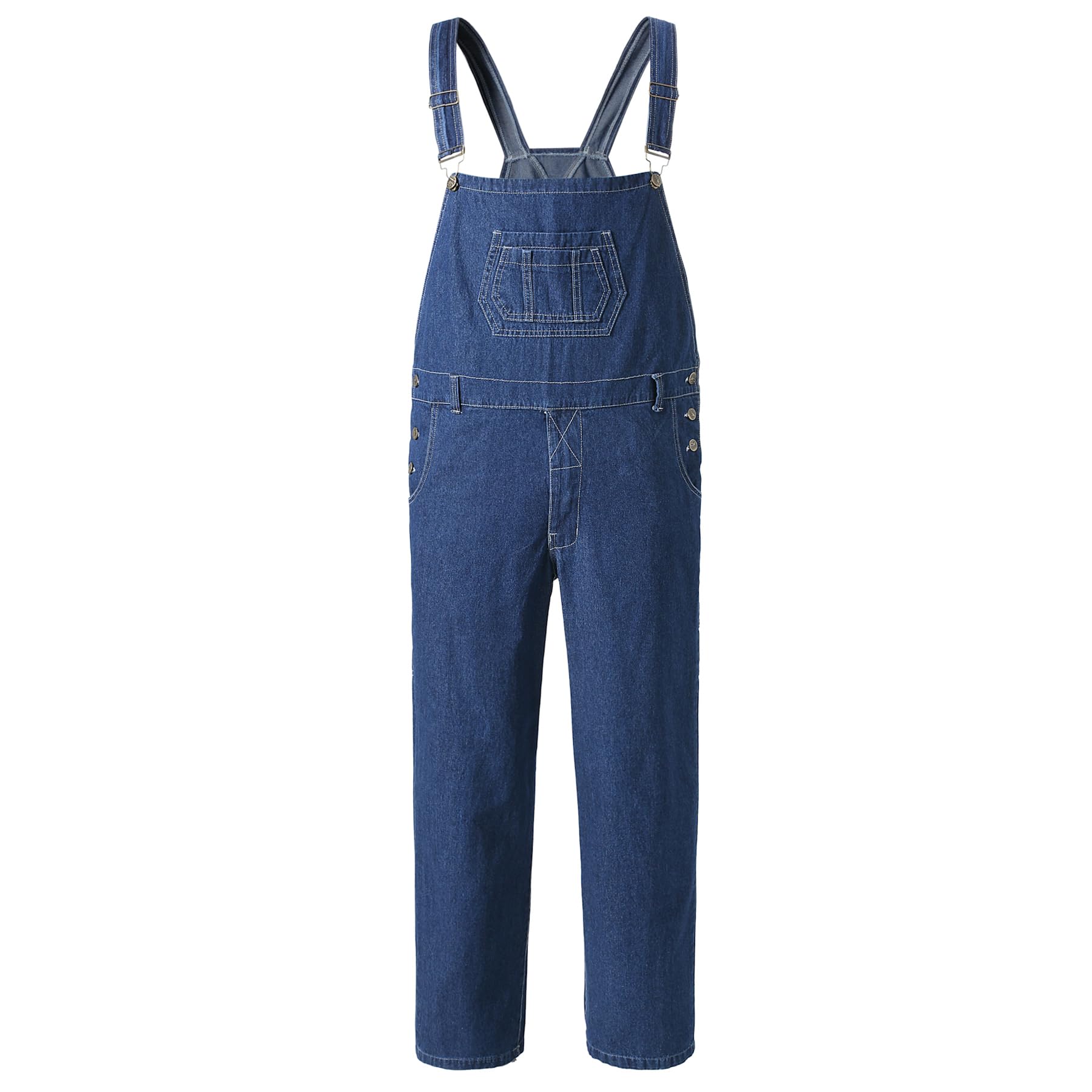 YOUTHUP Salopette Homme en Denim Bleu Pantalon Jeans Vintage avec Multiples Poches Combinaisons de Travail