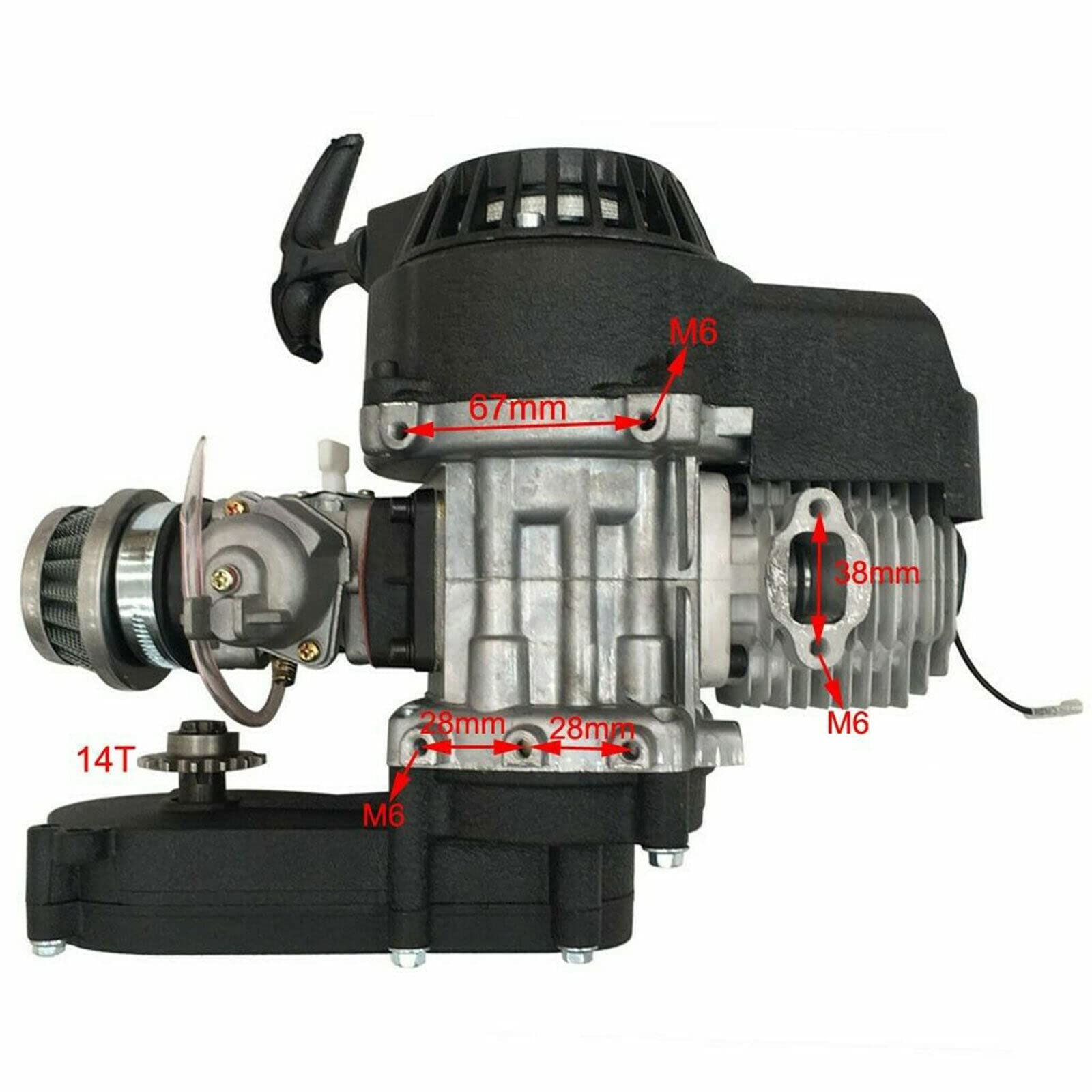 49cc benzina Pocket Bike Motor Kit Mini Dirt Bike Motor ATV Scooter - Nuovo - 2 tempi - Raffreddato ad aria - 40 mph