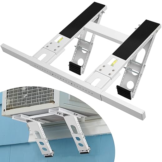 getlstub Air Conditioner Support Bracket, Adjustable Window AC Bracket, No Drilling, Heavy Steel Air Conditioner Stand Fit Most Single and Double-Hung Windows, Hold Up to 220lbs