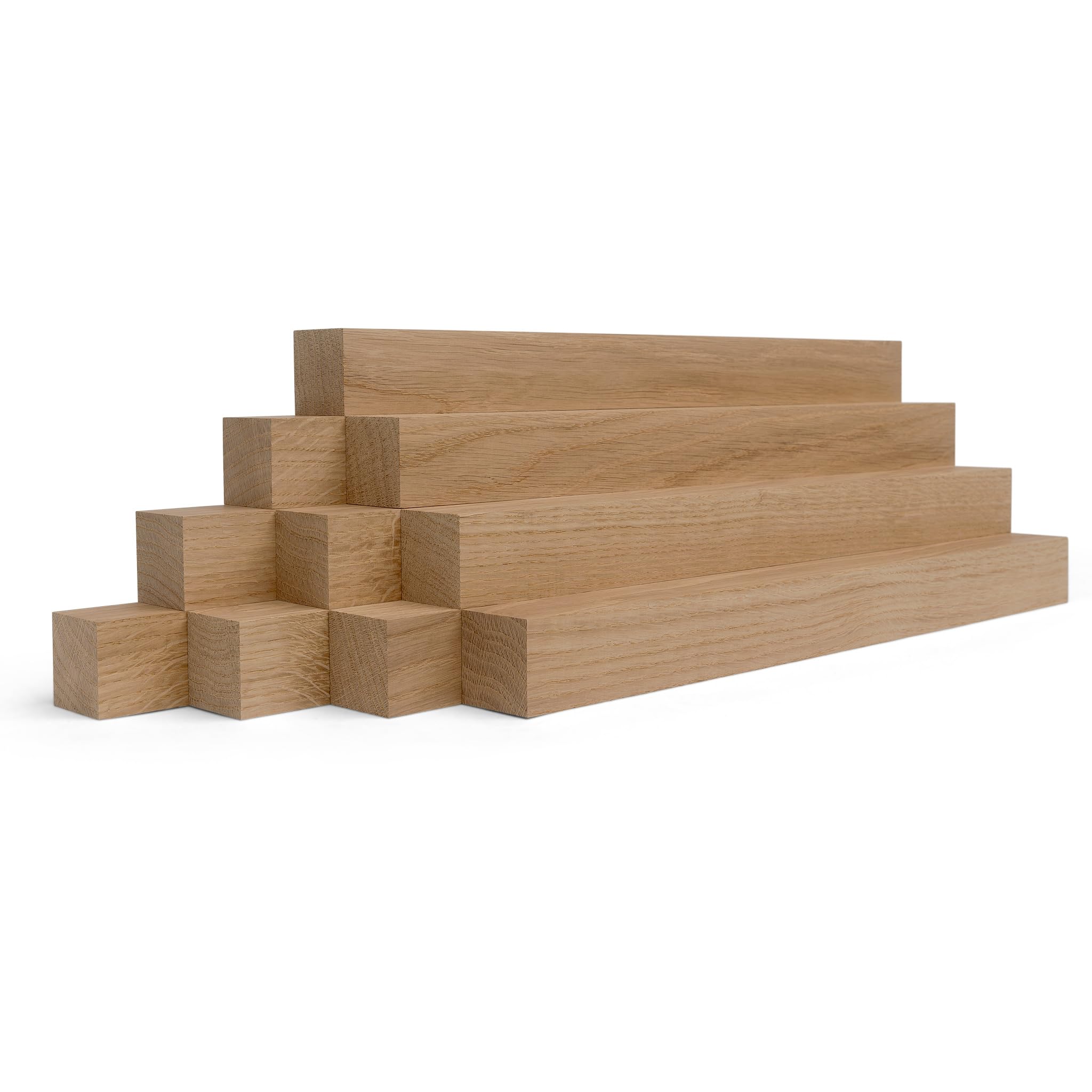 10er‑Set Holzleisten Eiche gehobelt 500 × 30 × 30 mm – Massivholzleisten naturbelassen & verleimfertig – für Möbelbau, Innenausbau & DIY