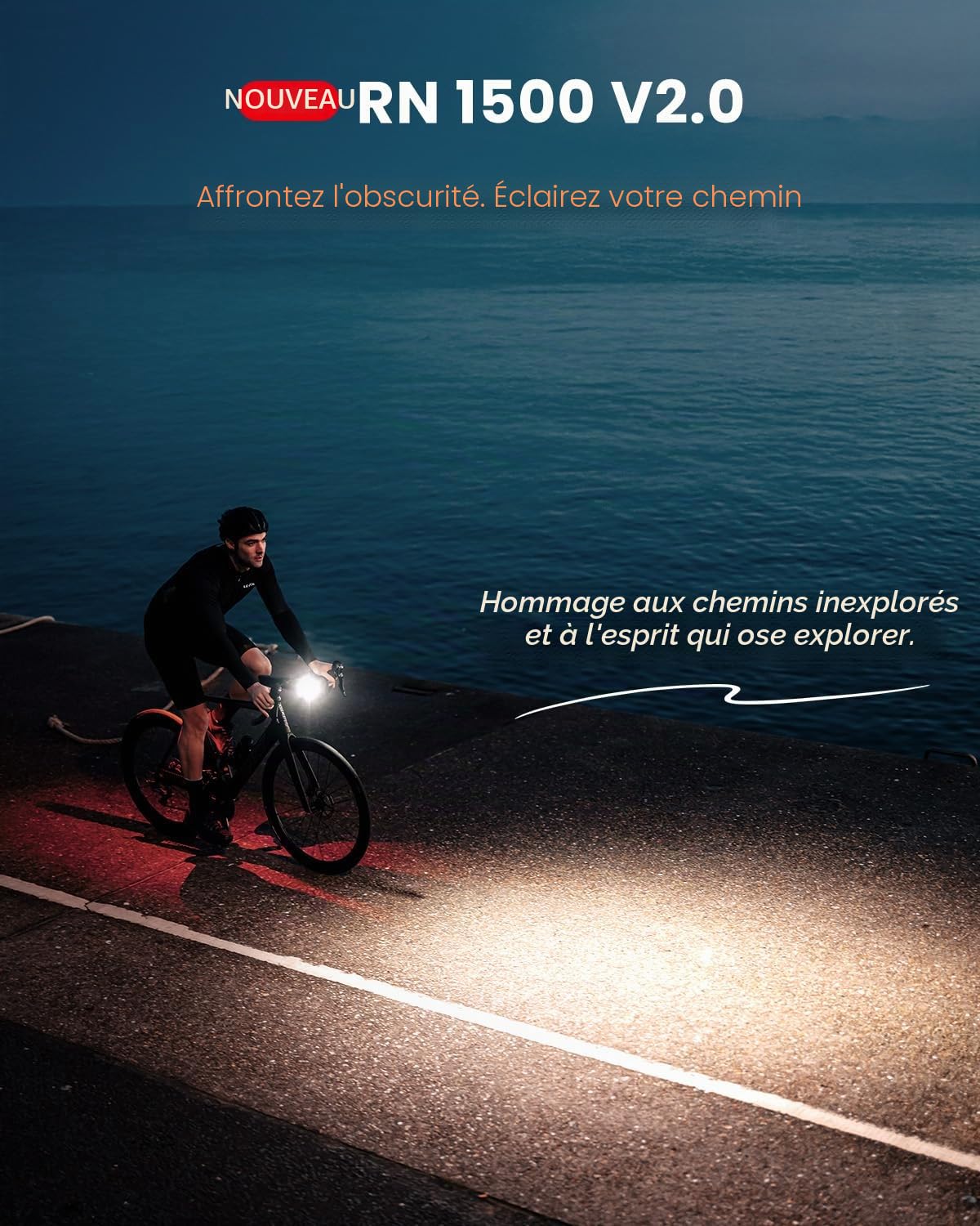 Magicshine RN1500 V2.0 Lampe de vélo Intelligente 1500 lumens, Rechargeable par USB-C IPX7, étanche, éclairage Avant de Cyclisme pour Route, vélo de Montagne Urbain, Conduite de Nuit