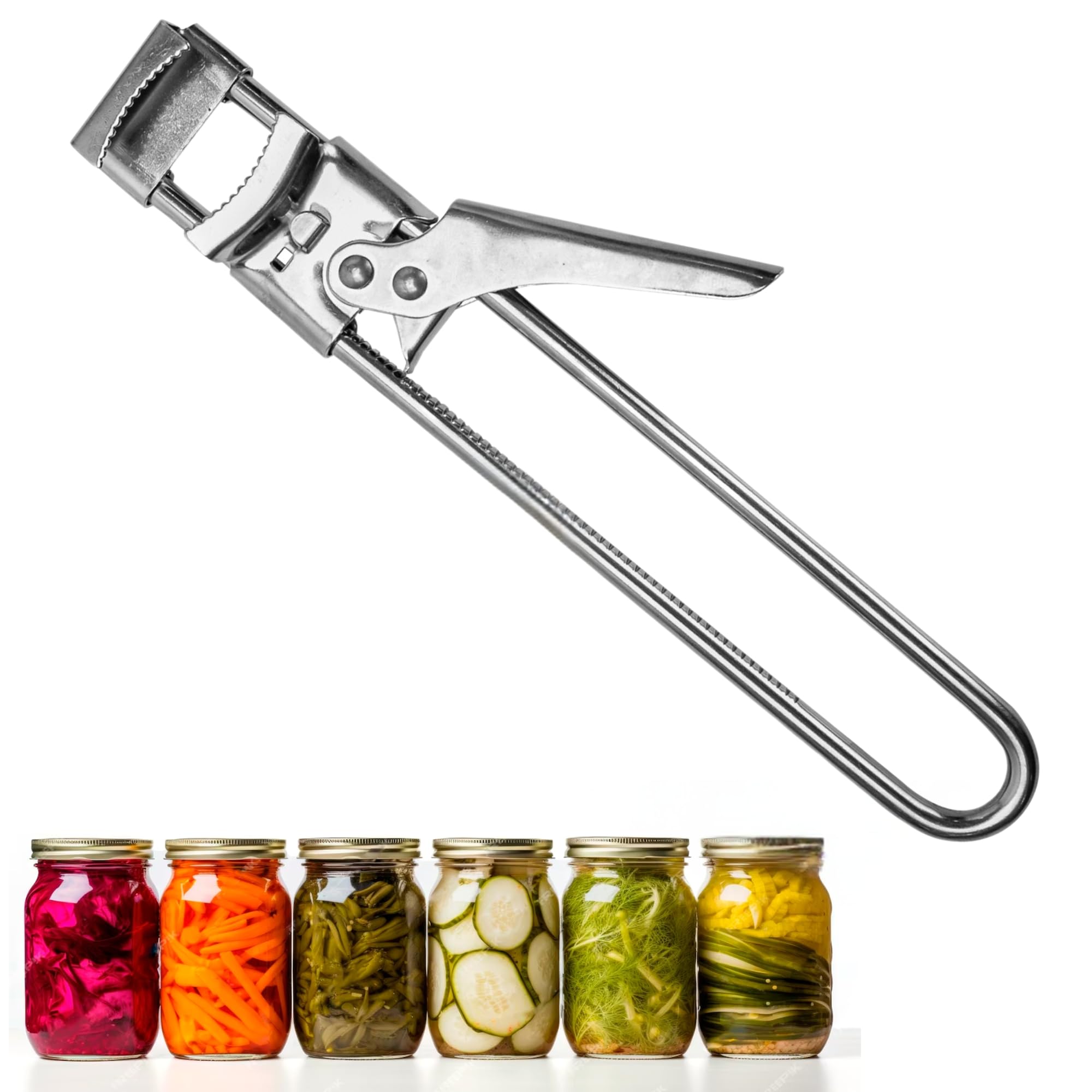 Jar, Bottle, Can Lid Openers - Adjustable Multifunctional, Stainless Steel Manual Cap Grip Remover for Canning Top, A Kitchen Tool for Seniors, Weak Hands, Vintage Old School Life Hack Gadgets