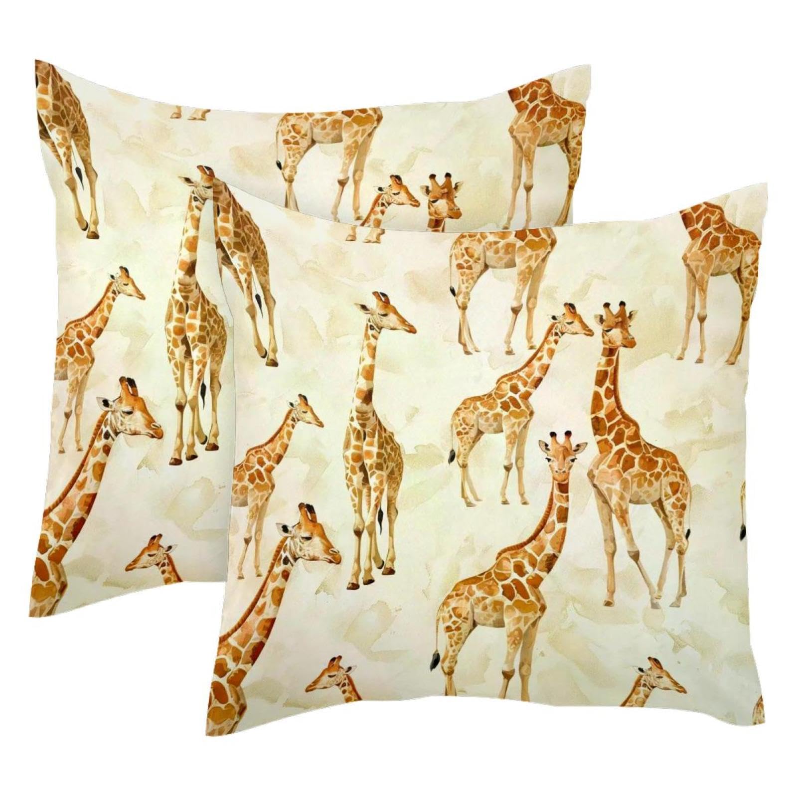Housses de coussin de décoration velours girafe double face 50x50