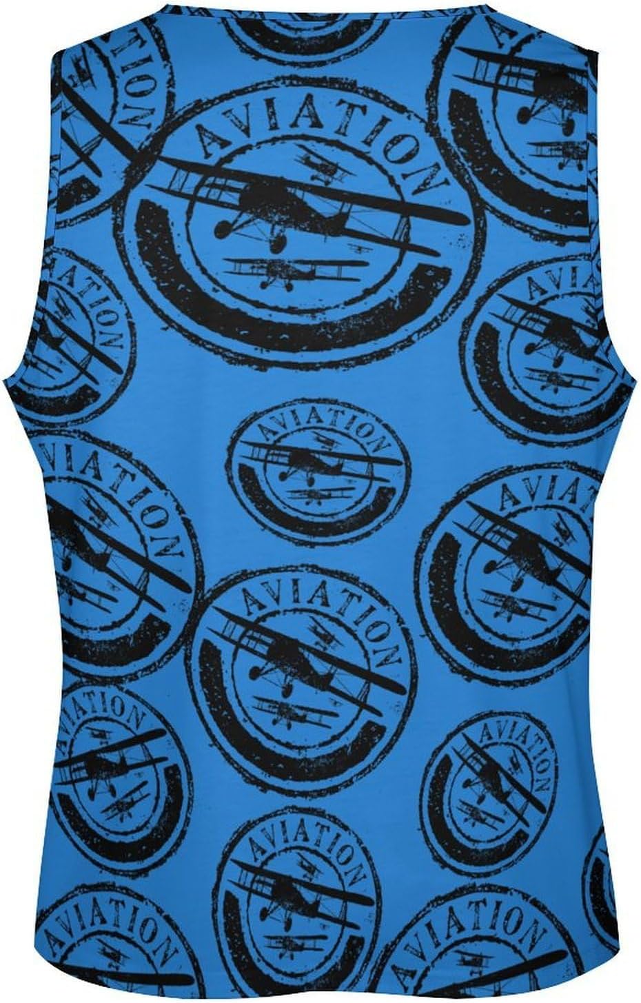 Aviation And Airplane Men's Tank Tops Sleeveless Muscle Shirts for Men Lightweight Vest Crew Neck T-Shirts