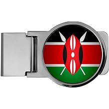 ExpressItBest Premium Money Clip - Flag of Kenya Kenyan - Round Design