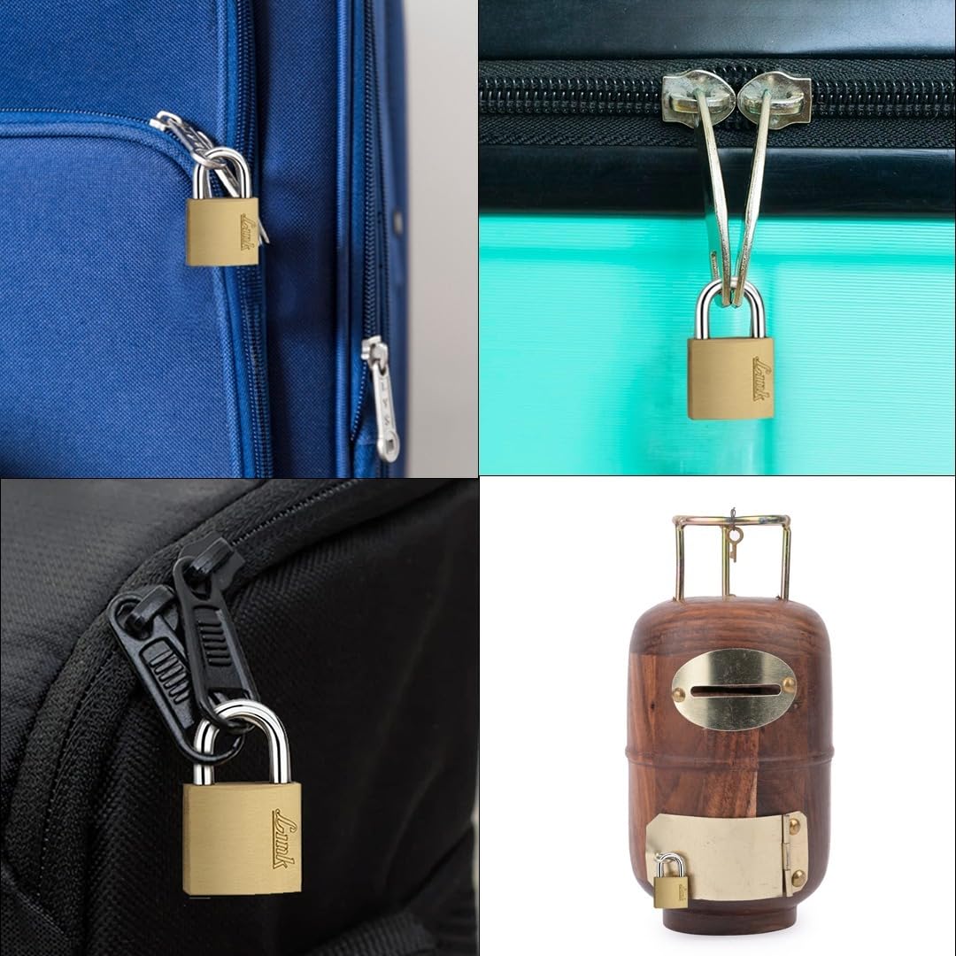 Link® PT 20mm Brass Padlock with Brass Keys | Mini Security Lock for Luggage, Bags, Backpack & Travel | Durable & Rust-Resistant | 1 Lock + 3 Keys | Made in India | 15 Years Warranty — Amazon image 6