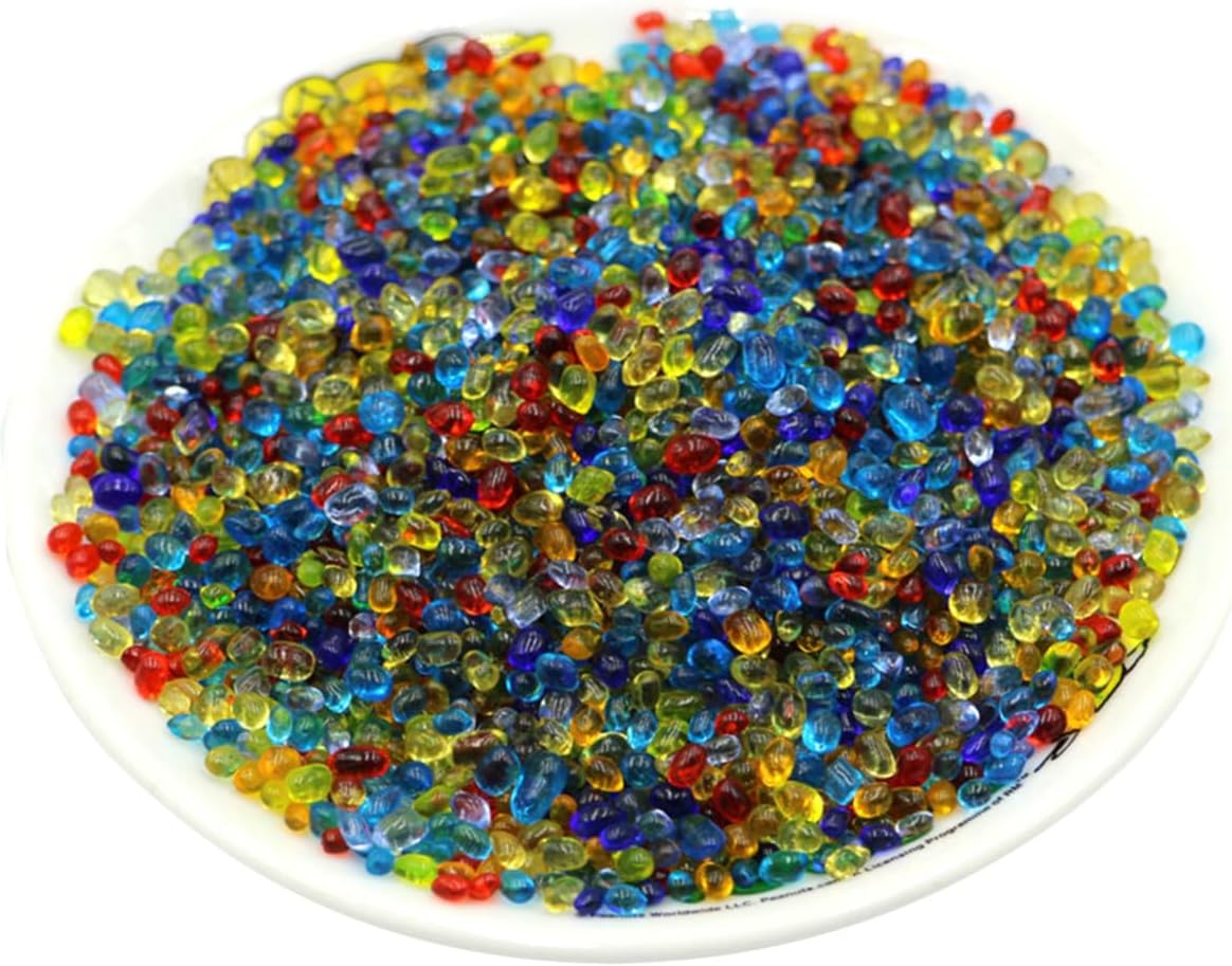 Alipis 3pcs 3-5mm Glass Gravel Glazed Stones for Fish Tank Decor Crystal Aquarium Ornament 500g Set Safe for Fresh Salt Water