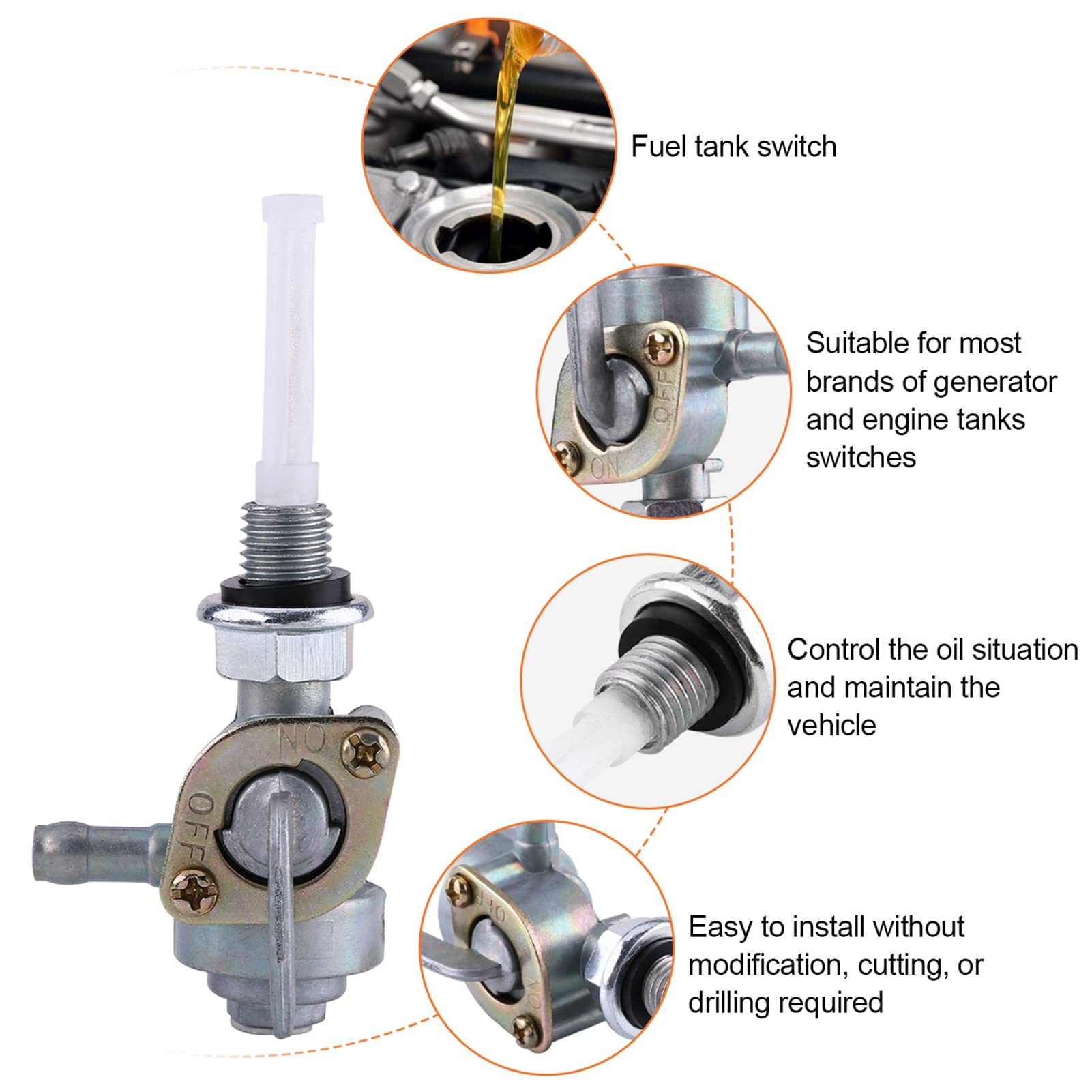 Valvola interruttore carburante serbatoio gas M10 x 1,25 rubinetto carburante