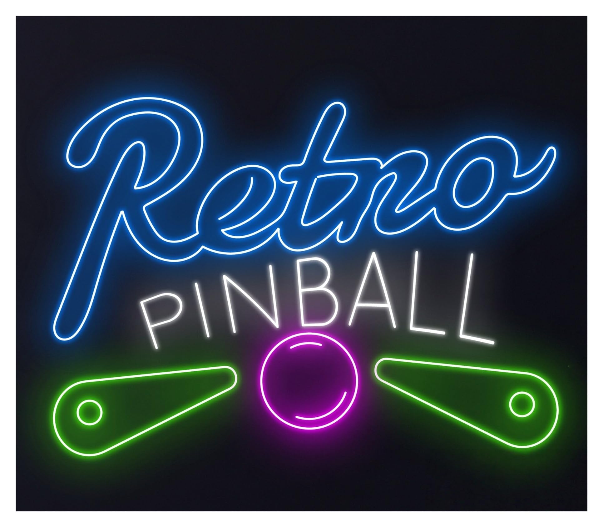 Rongch One Color Hanging Art Signs Retro Pinball Neon Sign Game Room Wall Art Decor Casino Studio Gameroom Bedroom Bar Livingroom Birthday Party Decoration 55Cm
