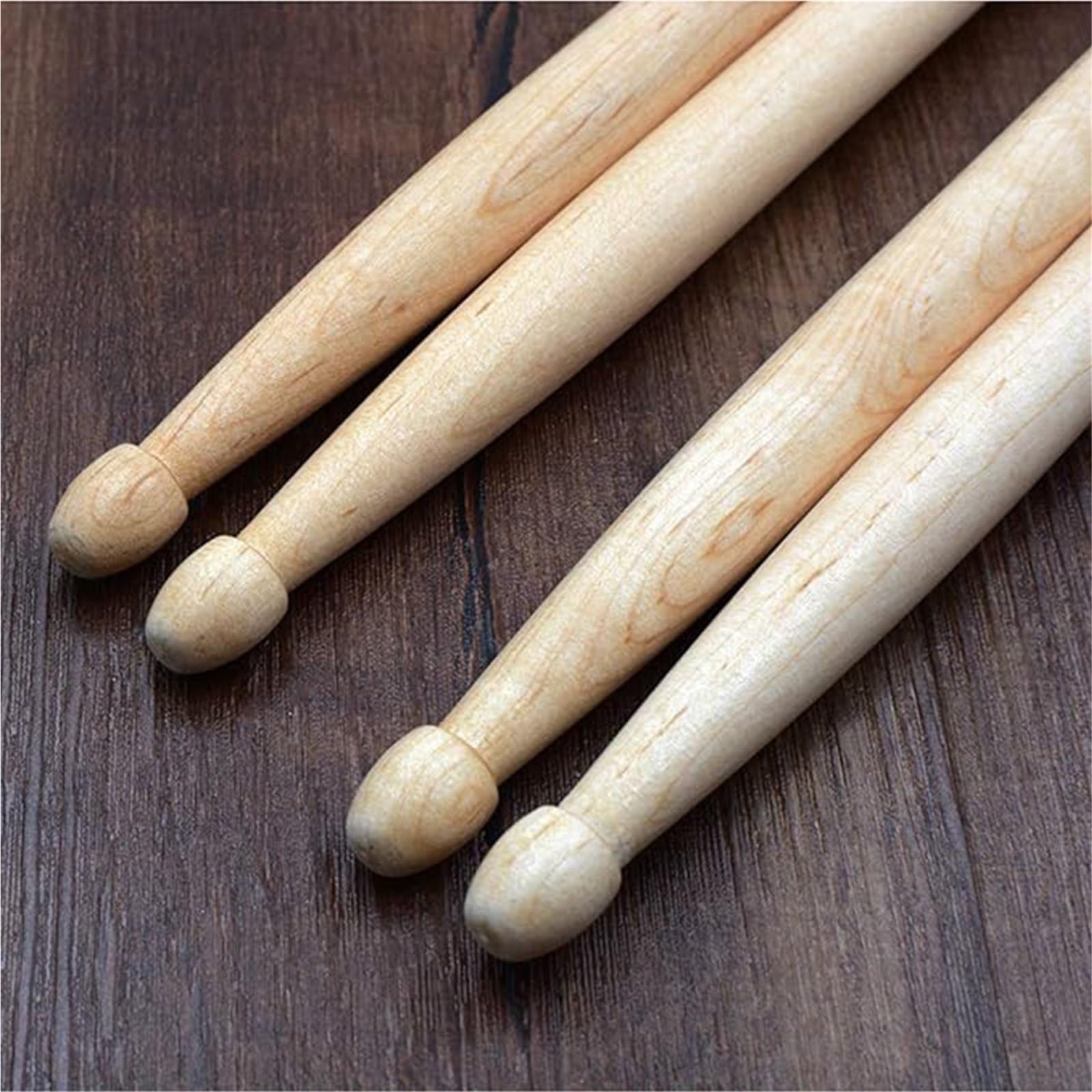 TrommelstöCke 2 Pairs Maple Drumsticks Ideal for All Ages Practice Sticks Elegant Log Color for Jazz and Percu FüR Schlagzeug