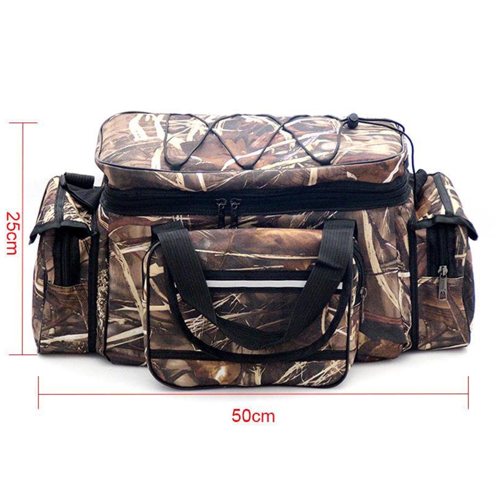 Torba wędkarska z wieloma kieszeniami, sprzęt do przechowywania, torba crossbody do wędkarstwa morskiego, 2 zestawy (czarne), 50x25cm
