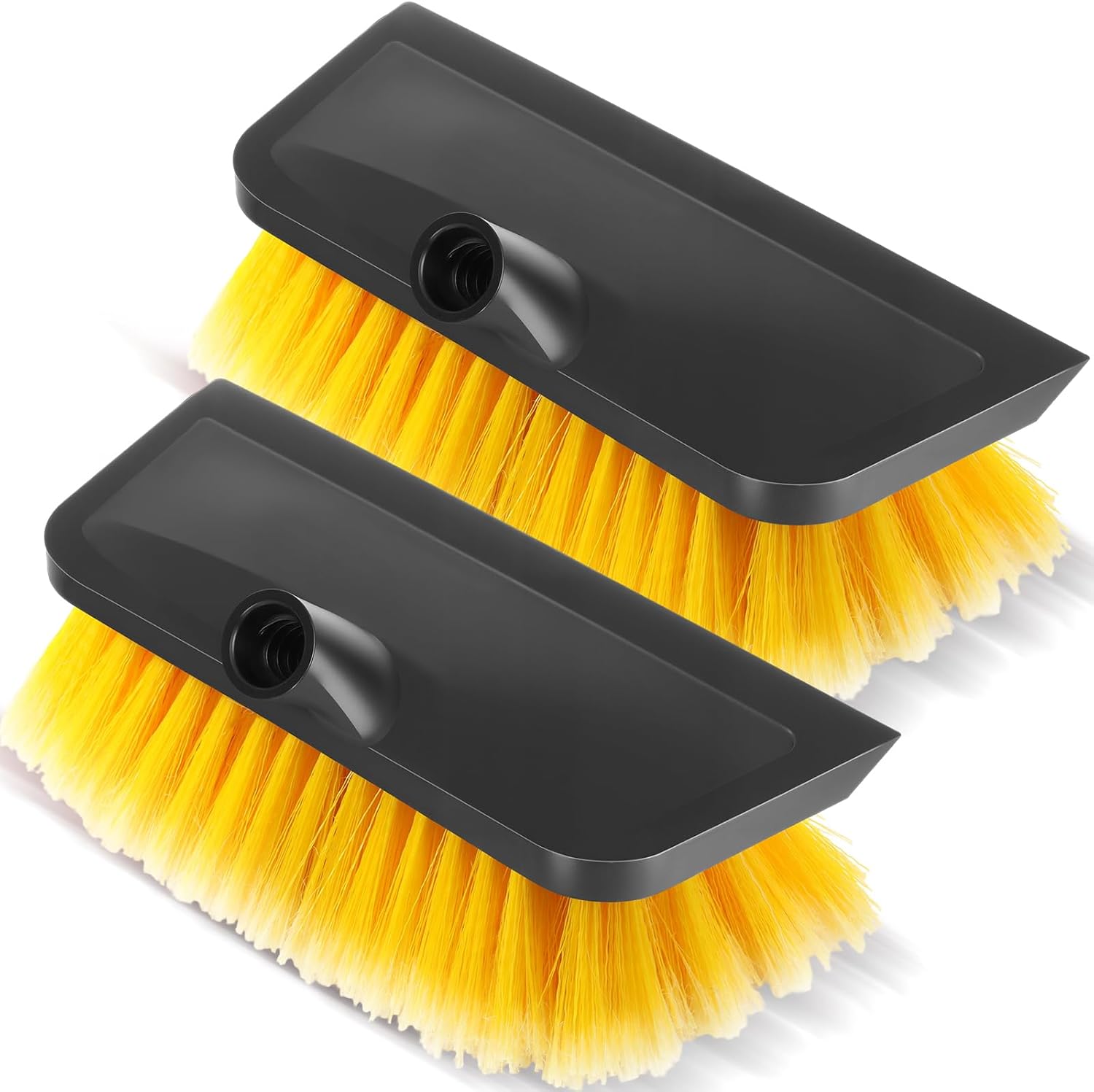 2 Pcs 10 Inch Solar Panel Soft Brush Cleaner Head, Bristles Scrub Brush with Rubber Protective Pads Prevent Scratches, for Solar Panels, Cars, RV, Trucks, Boats, Facades of Houses(Blue)