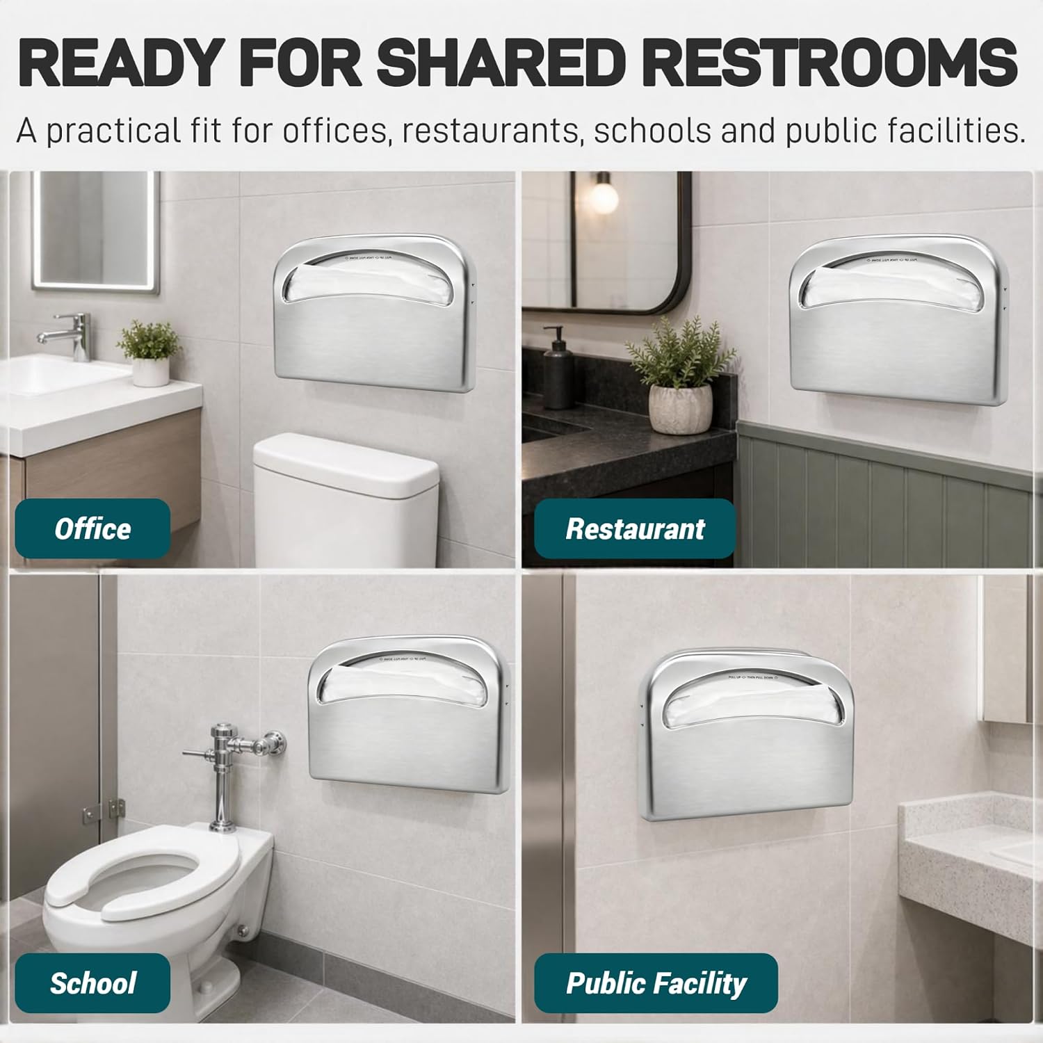 2 Pack Toilet Seat Cover Dispenser, Half Fold Toilet Seat Cover Holder