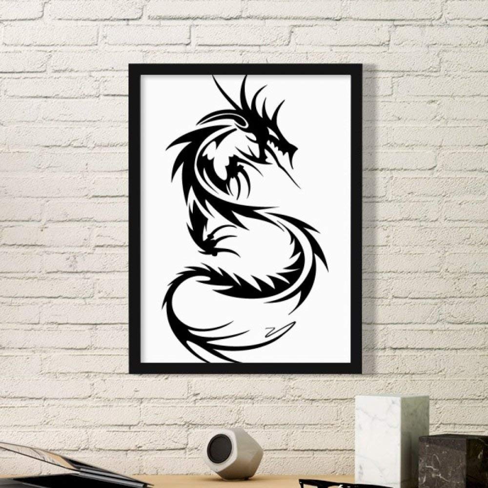 Peintures de dragon en cadre photo noir au grain fin pour décoration murale