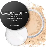 Base em pó mineral, FPS 35, protetor solar, pó solto leve, melhora a pele, cobertura montável, base de brilho natural maquiagem (#05 Fair Light Foundation Makeup)