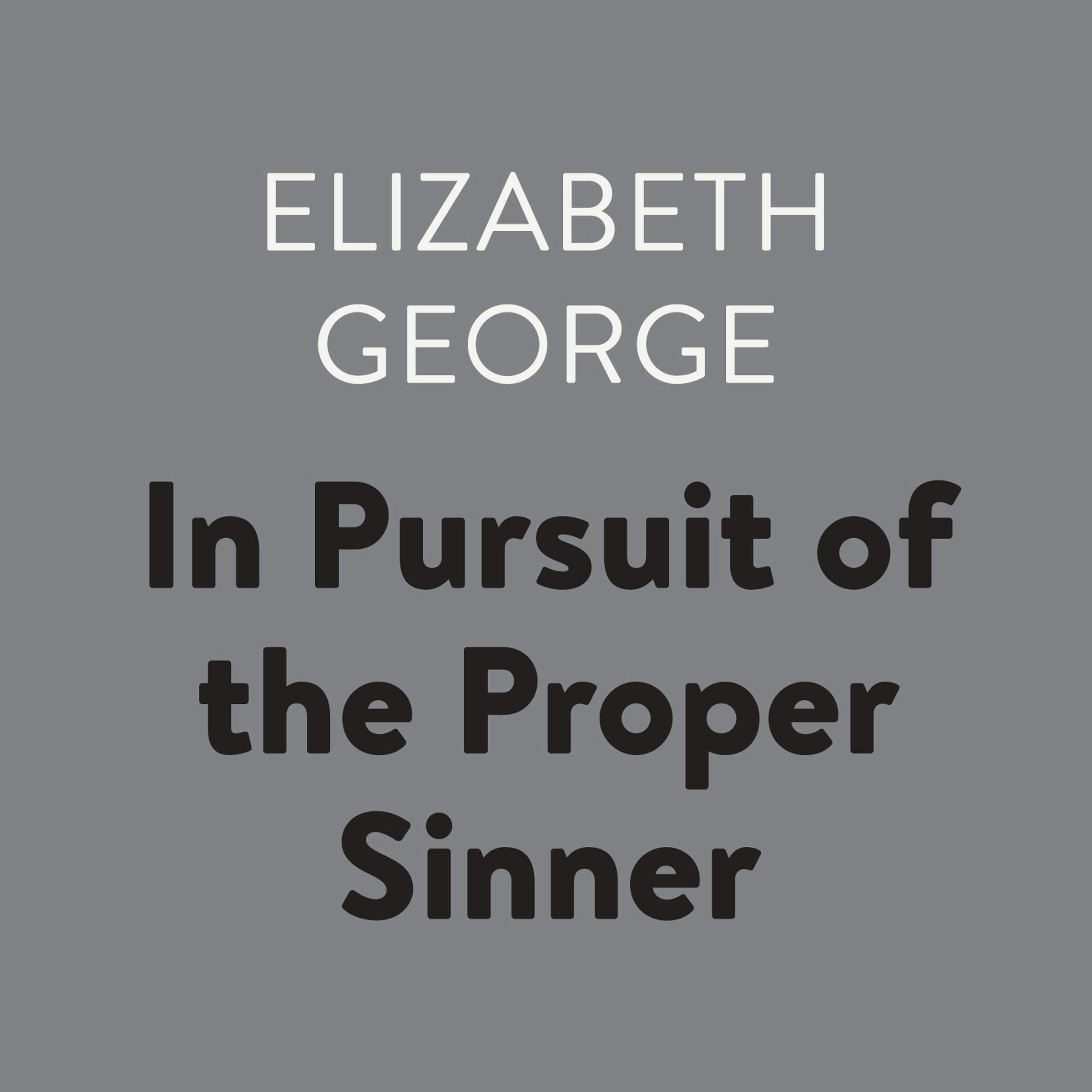 Cover art for In Pursuit of the Proper Sinner