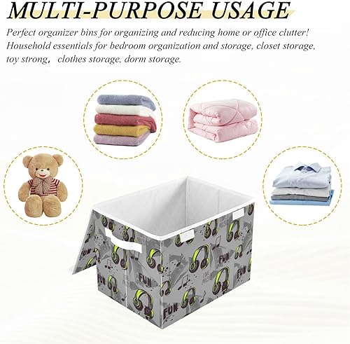 Miniatura 6 de Love Music Fun 80s Storage Containers With Lids Stackable Closet Storage Containers With Lids For Organizing for Toy Storage Dormroom Storage