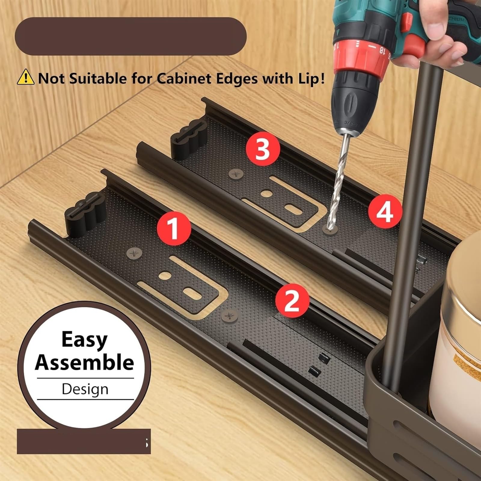 Organizador de especias de doble capa, estante de almacenamiento de plástico duradero para condimentos de cocina, tarros y botellas, solución ideal para especias y condimentos