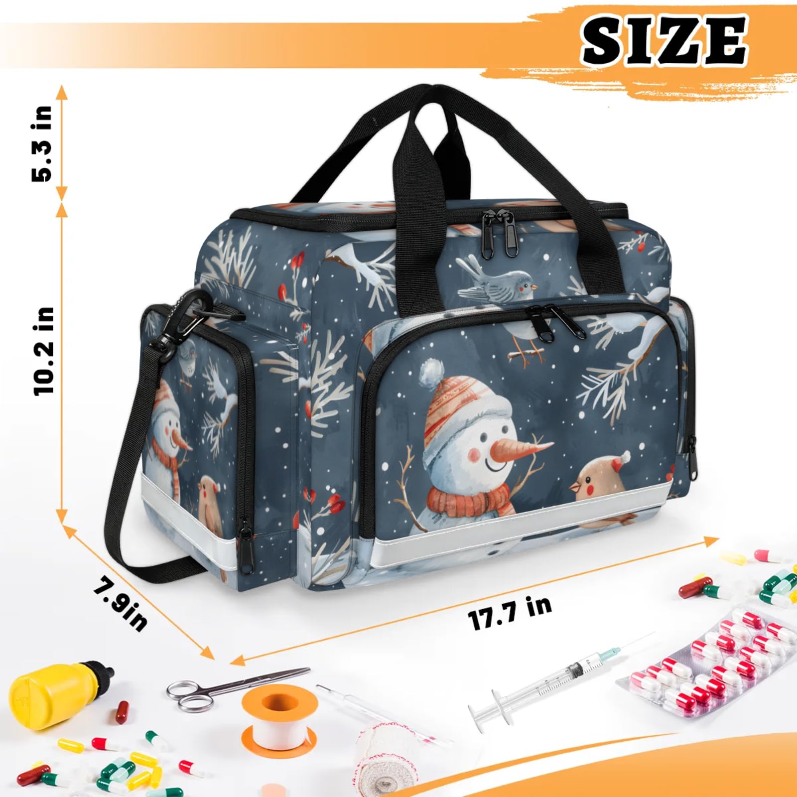 GzLeyigou First Aid Bags Empty, Arctic Birds Emergency Bag First Aid Kit Multiple Compartment Kit Carrier On Call Trauma Bag For Paramedics Emergency Medical Supplies Kit