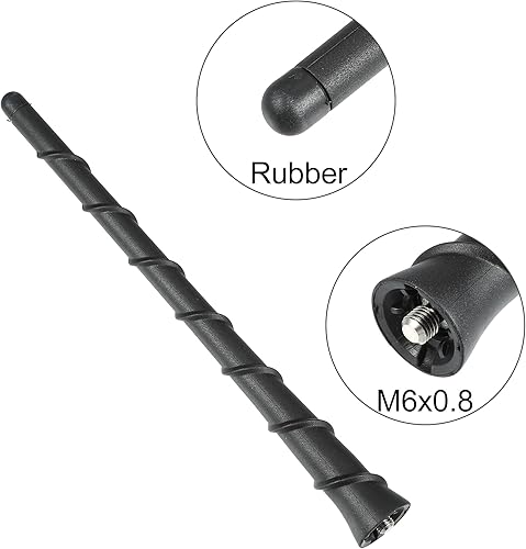 Miniatura 4 de X AUTOHAUX Señal de radio AM FM para automóvil, mástil de antena de 8 pulgadas para Jeep Cherokee 2014-2022 para Fiat 500 2016-2017 para Dodge