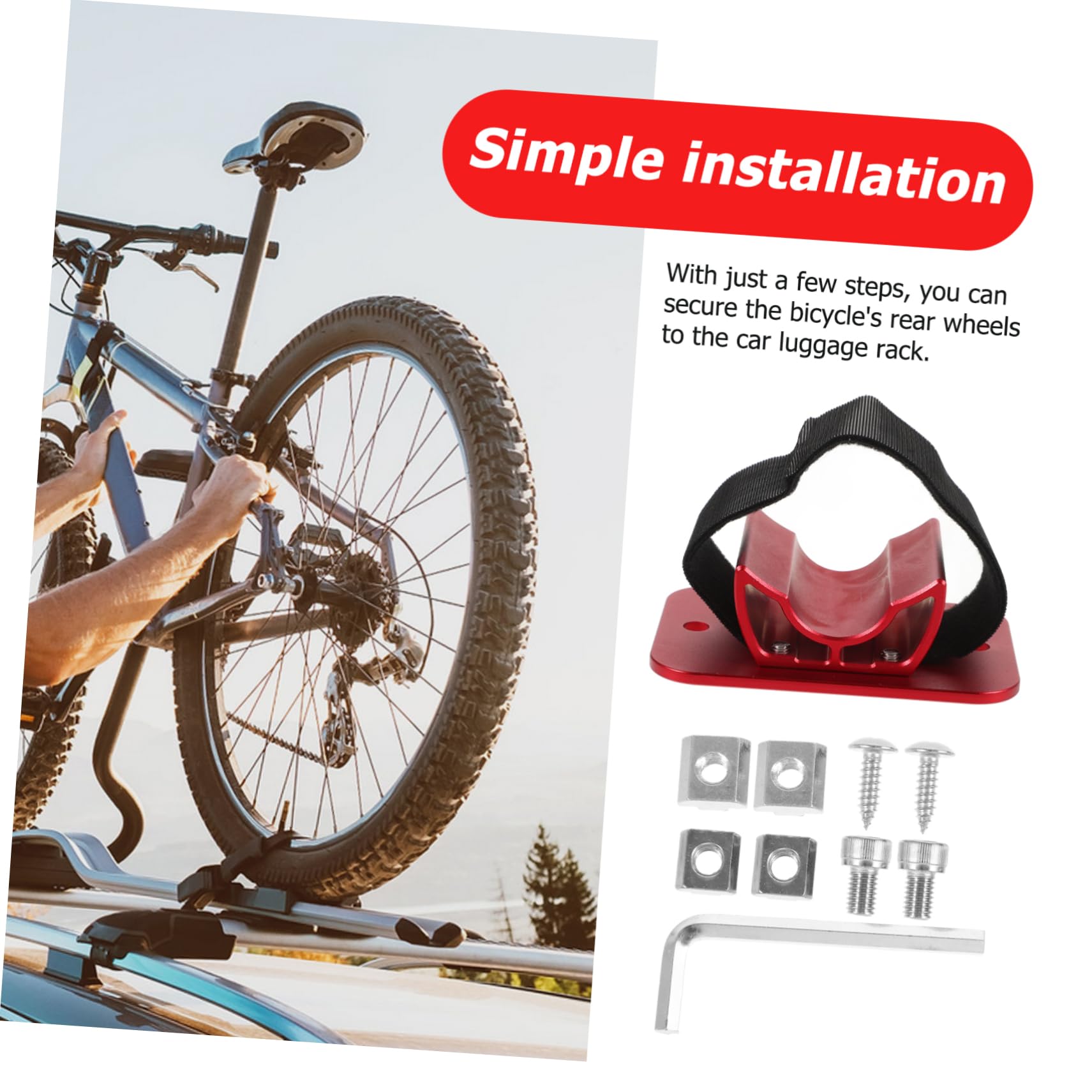 Supporto per Bicicletta Fissaggio Sicuro Ruota Posteriore per Portapacchi Auto Design Elegante e Facile Installazione Compatibile con Vari Modelli Bici Accattivante