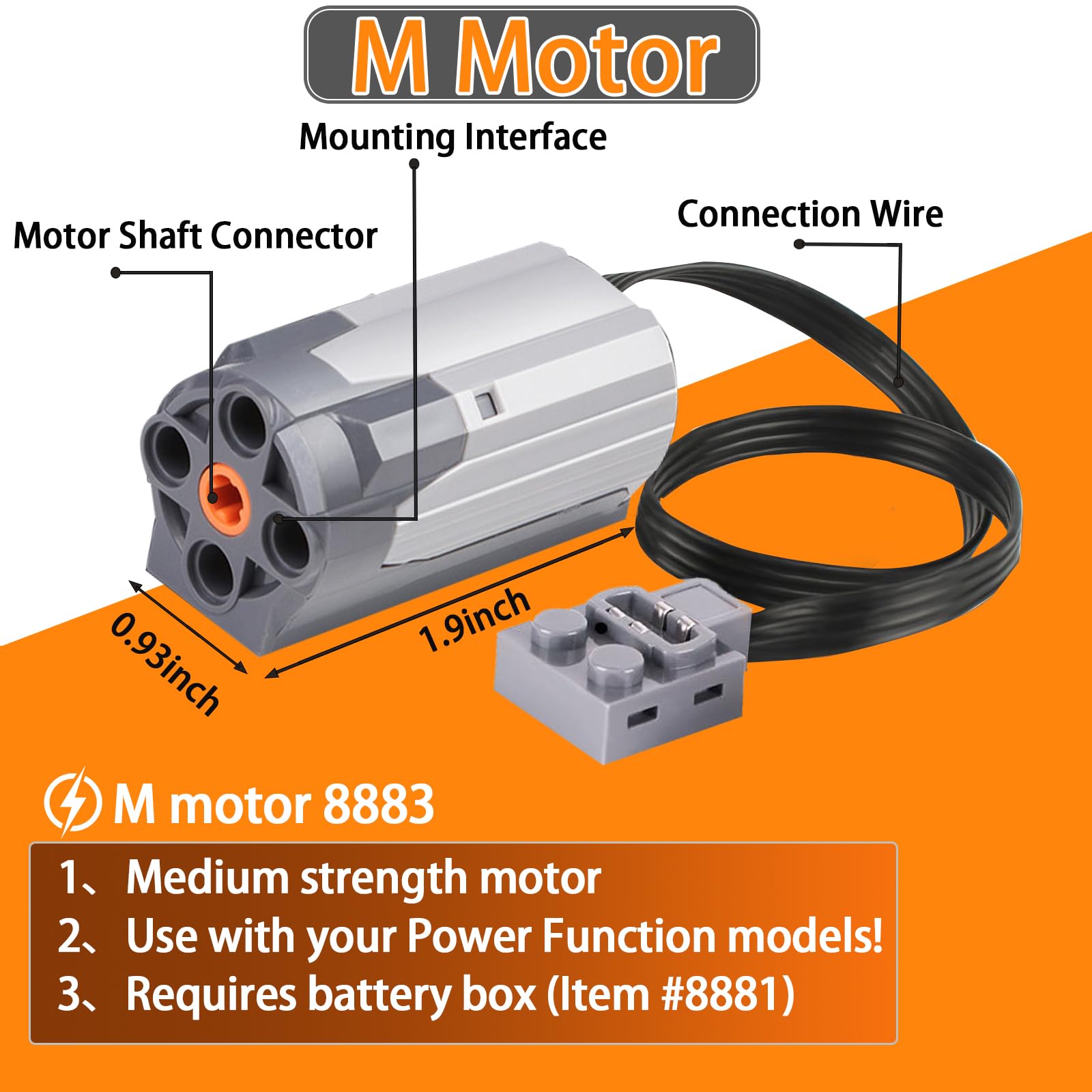 5-in-1 Motor Set Technic Motorized Kit Compatible with Lego: Power Function Battery Box, Technic Remote Control, Electric Motor, Engine Parts, Train Battery Pack, Remote Control (5 Sets) 3