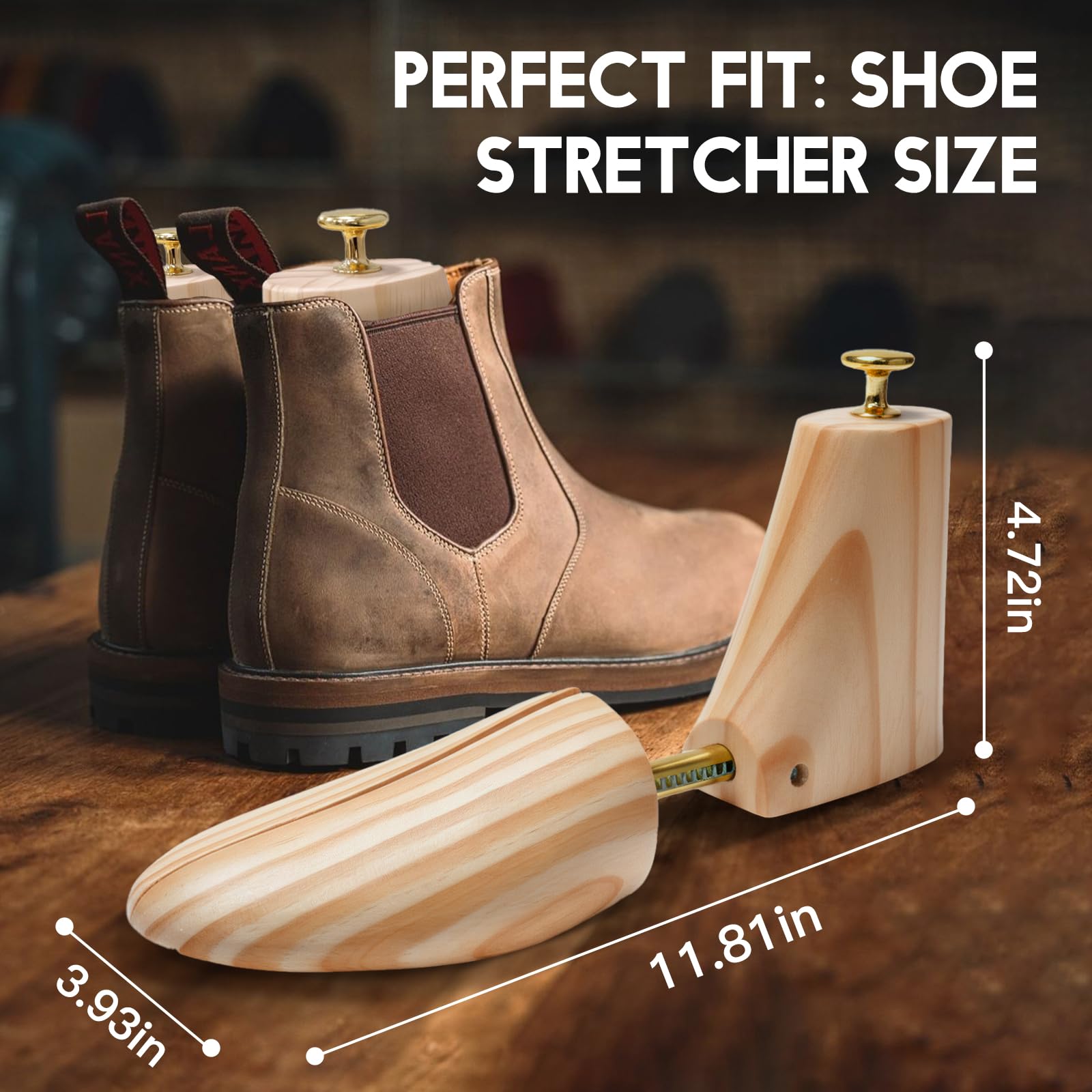 JJDPARTS Árbol para botas de madera, árbol de zapatos para botas, estirador de zapatos y moldeador para hombres y mujeres