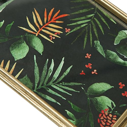 Miniatura 8 de NIKKY HOME Juego de 2 portarretratos dorados de 4 x 6 y 5 x 7 pulgadas con vidrio de alta definición, temática tropical hawaiana con loro de búho,