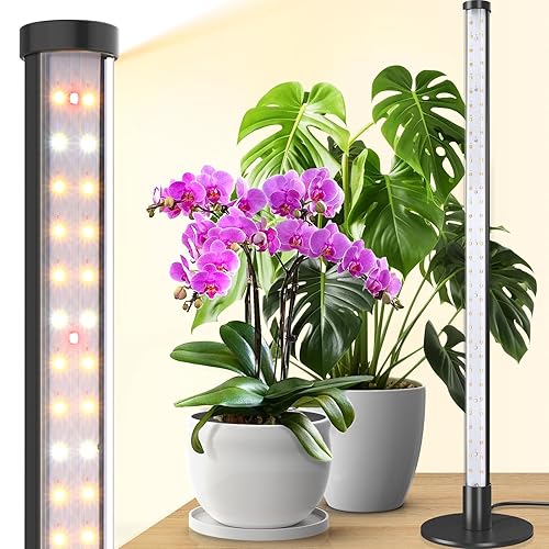 Barrina Standing Grow Light for Indoor Plants, 20W 2FT Desk LED Plant Light, Hanging and Standing, Table Top Full Spectrum Vertical Grow Lights with Stand and On/Off Switch, Ideal for Plants Growth - 2FT - 3000k+6500k+660nm