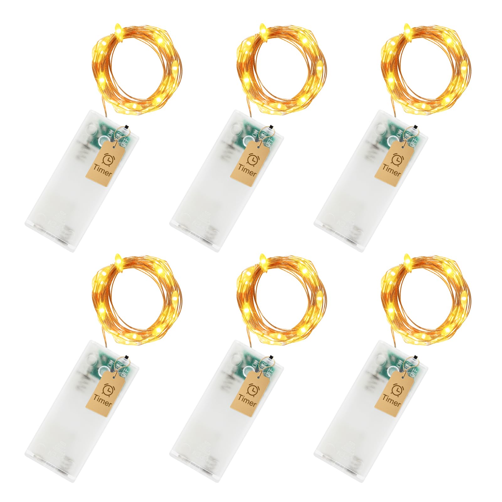 Catena Decorata Con 20 Campanelline Luminose A Led Bianco Caldo 2 Metri A Batteria E Autospegnimento Wisdom