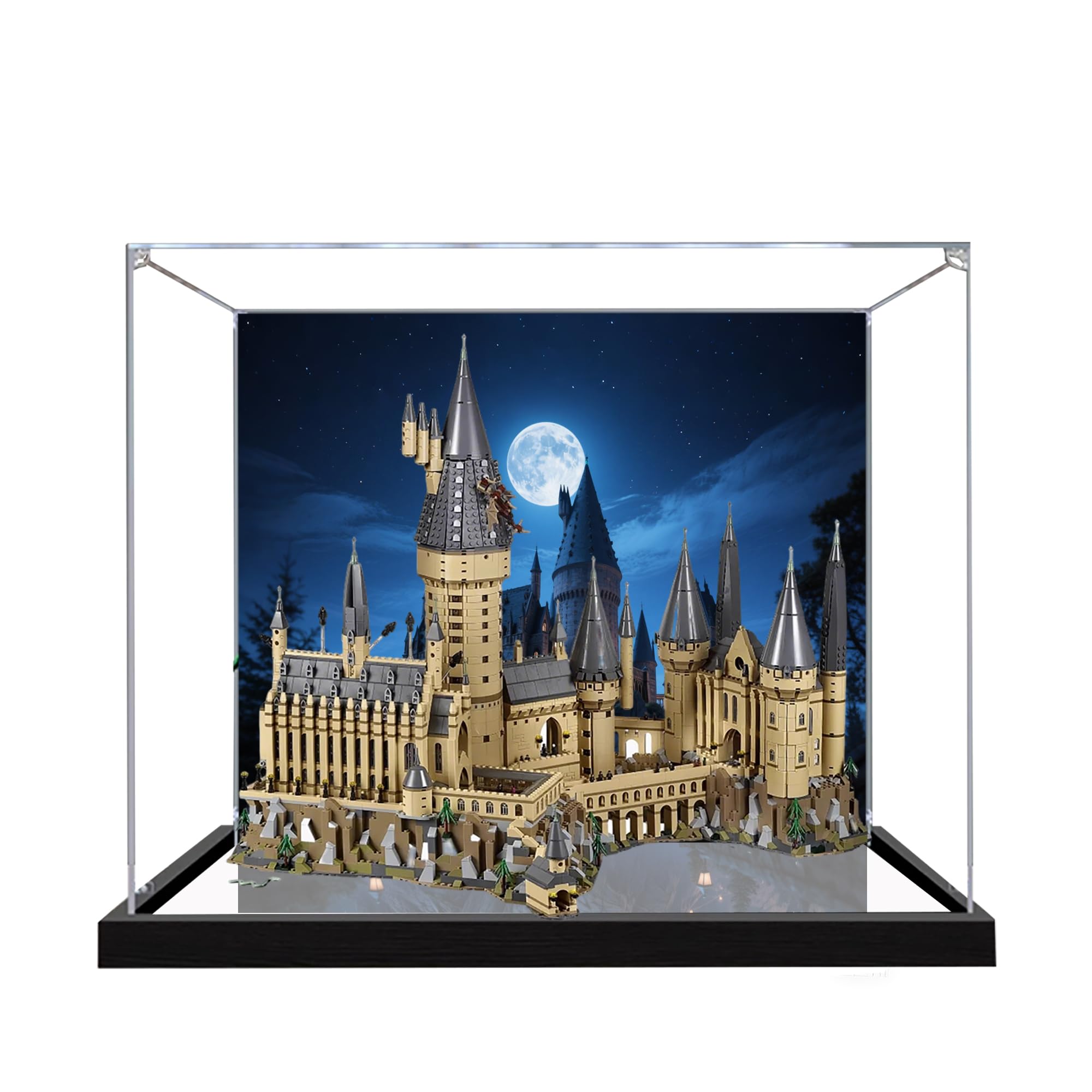 SONNIES Acrylic Display Case for Lego 71043 Harry Potter Hogwarts Castle, Dustproof, Transparent, Storage Box Compatible with Lego 71043 (Only Case, No Model) (Painted)