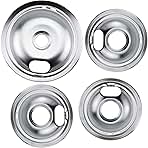 W10196405 W10196406 Chrome Drip Pans Kit by Blutoget -Compatible for Whirlpool Electric Range Burner -Replaces 0089285 0091813 0304979 0310228 -Includes an 8-Inch and 3 6-Inch Electric Stove Drip Pans