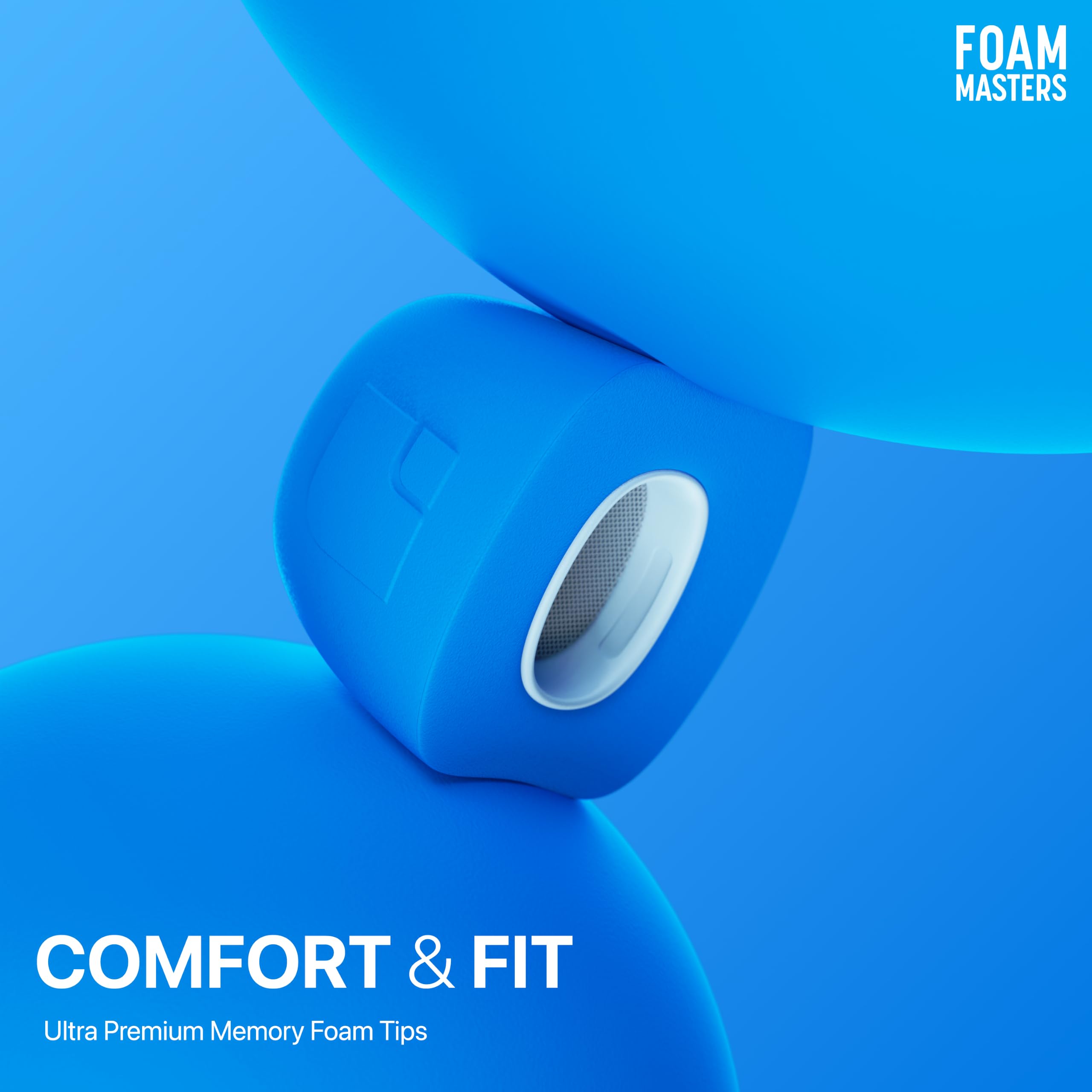 Foam Masters Cuscinetti auricolari di ricambio in memory foam per AirPods Pro prima e seconda generazione, 3 paia, vestibilità sicura, confortevoli, migliore cancellazione del rumore, L, blu Supercar