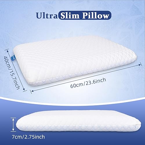 Miniatura 4 de Almohadas de cama refrescantes para dormir, paquete de 2 almohadas de espuma viscoelástica trituradas, juego de 2 almohadas de bambú ajustables para