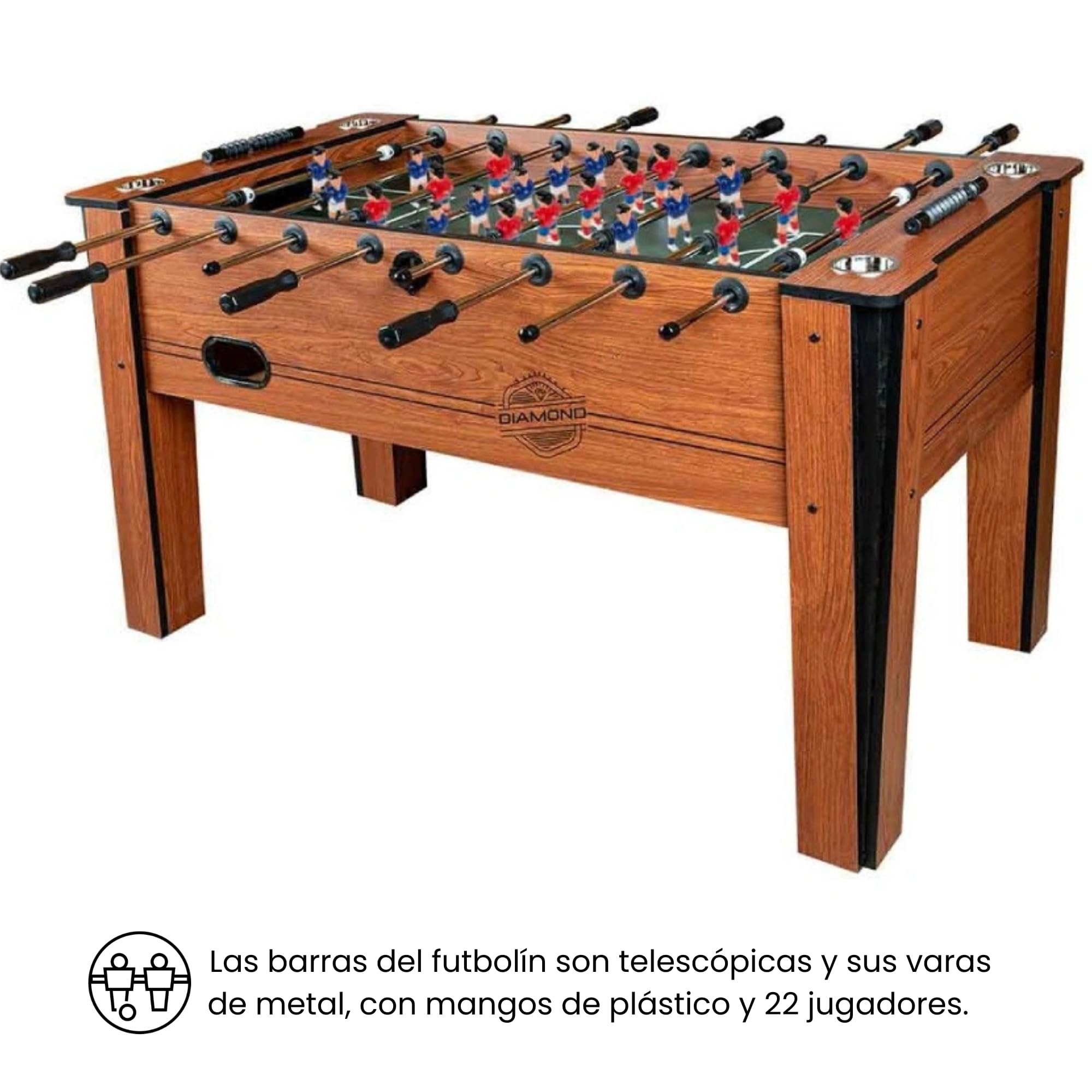 DEVESSPORT Futbolín Semi Profesional MDF | Modelo Clásico con Retorno de Bolas y Gran Estabilidad