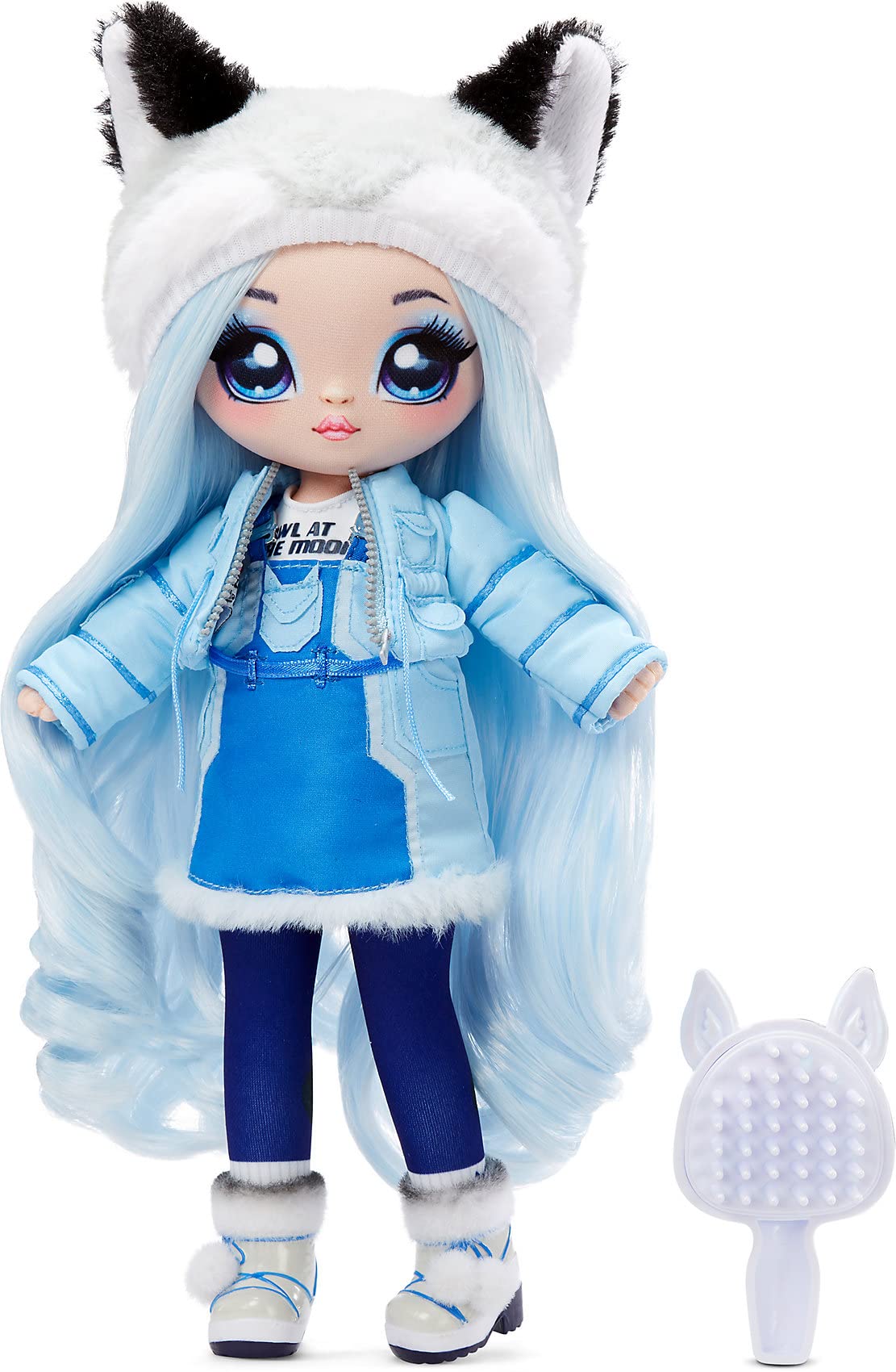 Na! Na! Na! Surprise 575511EUC Teens Doll-Alaska Frost NANANA SURPRISE Fashion Doll-Collectable-27.94cm Soft Fabric, Wolf Inspired with Blue Hair, 28 CM
