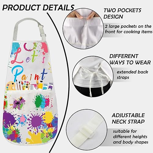 Miniatura 3 de Gzrlyf Delantal de artista para pintar delantal para pintor de arte, regalos para profesores de pintura, delantal para amantes de la pintura