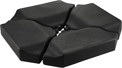 MONDAWE 4 bases rectangulares para sombrilla de patio al aire libre, con peso voladizo, de plástico resistente, para colgar en el jardín, césped,