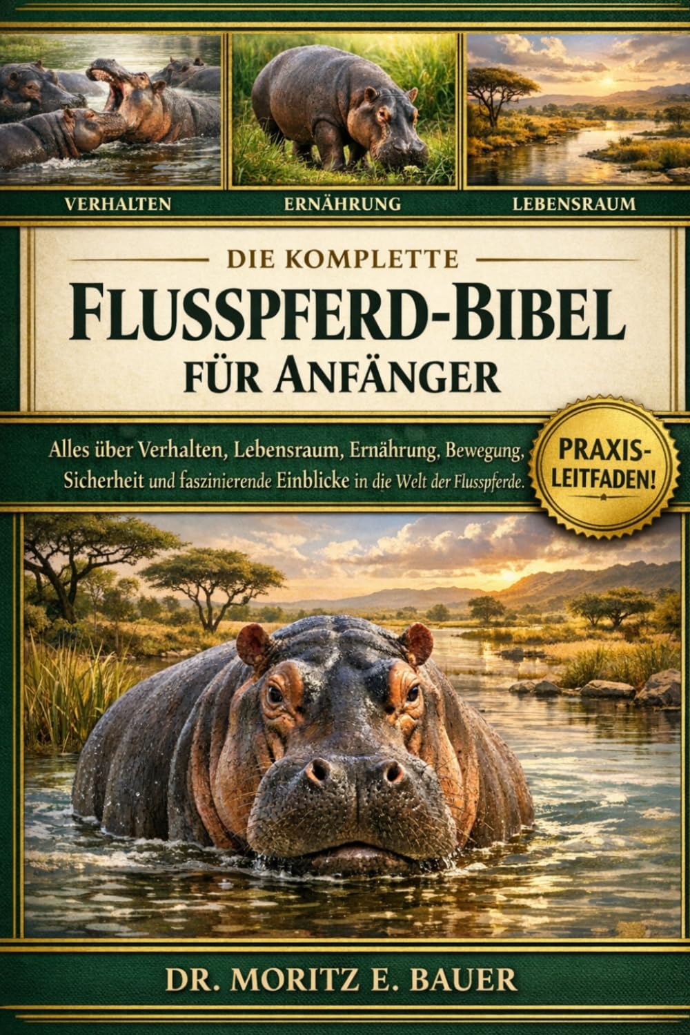 DIE KOMPLETTE NILOPATHUSBIBEL FÜR ANFÄNGER: Alles, was Sie über Flusspferde wissen müssen: Verhalten, Lebensraum, Ernährung, Fortbewegung, Sicherheit, ... wichtiges Wissen für Anfänger und Liebhaber.