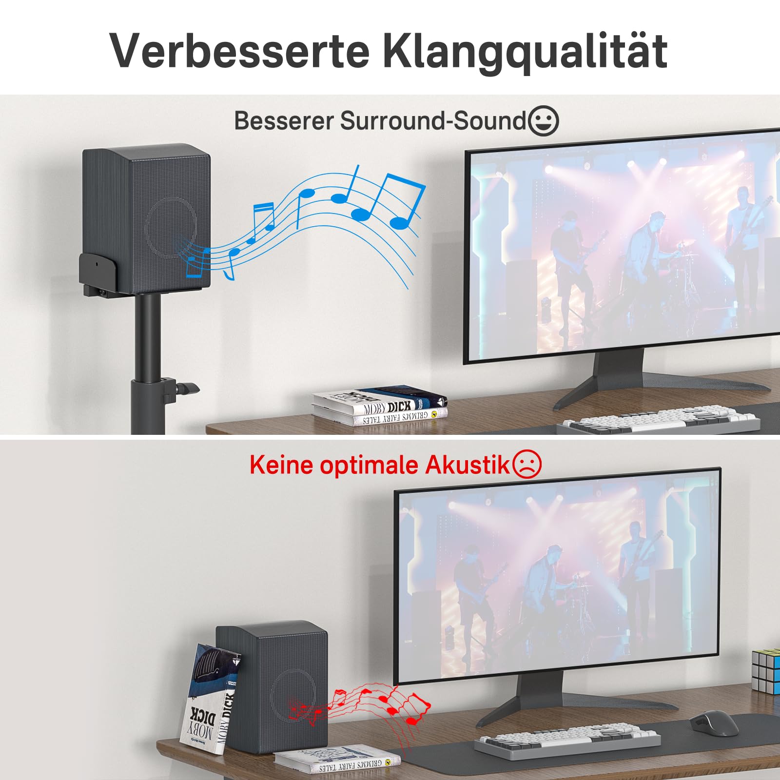Supporto da Pavimento per gli Altoparlanti Posteriori per Samsung, Regolabile in Altezza 74–95 cm, Supporto per Altoparlanti Surround per Samsung HW-Q990F/HW-Q990D/HW-Q990C/HW-Q930F