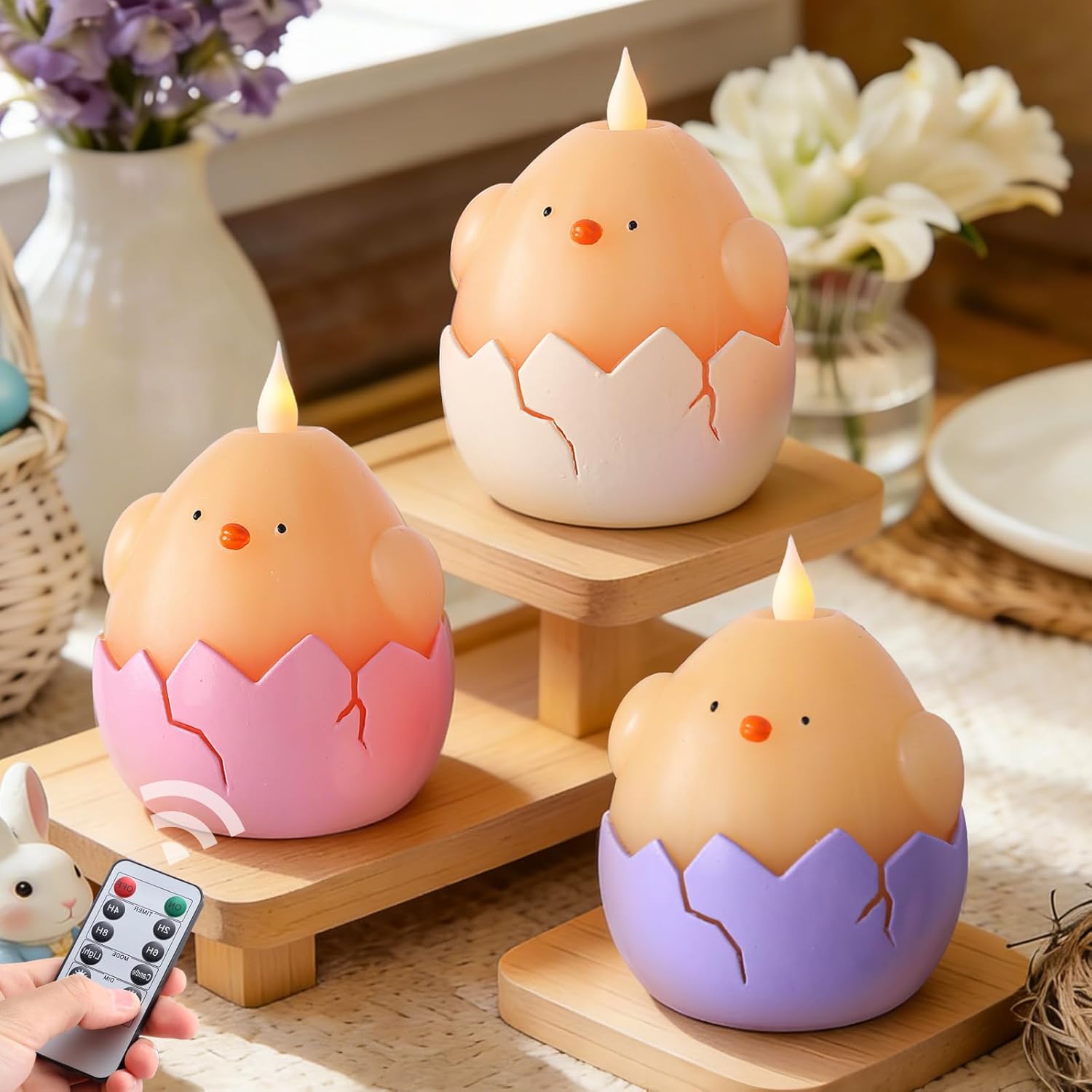 3 Pack Valentine's Day Candles Heart Candle Flameless Candles Flickering Battery Operated LED Heart Shaped Candles with Realistic Warm Flame Effect Romantic Decor for Wedding Anniversary